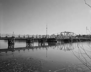 Swing truss bridge constructed 1936. Photographed for the Histor